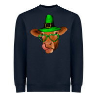 Navy St Patricks Day Cow Heavyweight Sweatshirt - Bettercallsaul