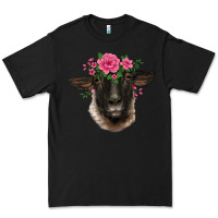 Black suffolk ewe sheep with floral headdress Premium Tee - BarkalooDesign