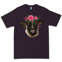 Plum suffolk ewe sheep with floral headdress Premium Tee - BarkalooDesign