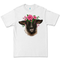 White suffolk ewe sheep with floral headdress Premium Tee - BarkalooDesign
