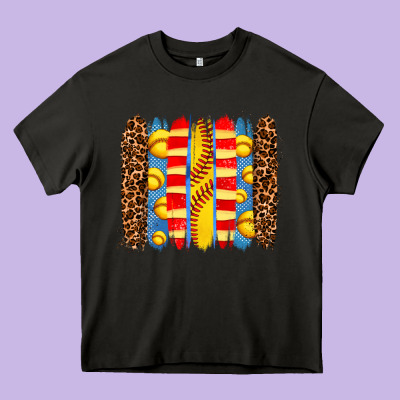 Softball  Brushstrokes Heavy Core Tee Designed By Adodesignshop