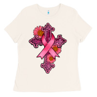 Bone breast cancer cross Ladies Tee - AdoDesignShop