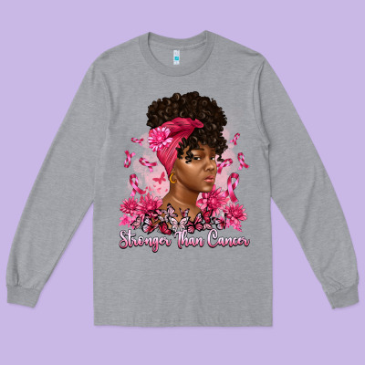 Stronger Than Cancer Long Sleeve Tee Designed By Artiststas
