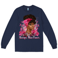 Navy stronger than cancer Long Sleeve Tee - Artiststas