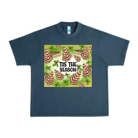 Midnight Navy tis the season christmas tree cake Urban Heavy Tee - MaliasSmallBusiness