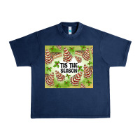 Navy tis the season christmas tree cake Urban Heavy Tee - MaliasSmallBusiness