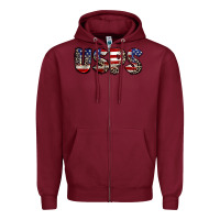Burgundy usps 4th of july Zipper Hoodie - CowGirlArtShop