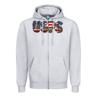 Heather Grey usps 4th of july Zipper Hoodie - CowGirlArtShop