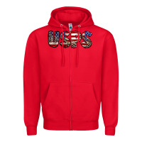 Red usps 4th of july Zipper Hoodie - CowGirlArtShop