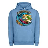 Pigment Pebble Blue Summer Vibes Urban Hoodie - CowhideDigitalArt