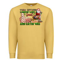 Antique Gold torn between lookin like a snack and eatin one Premium Sweatshirt - FaDigitalArtStudio