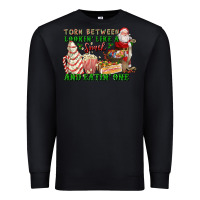 Black torn between lookin like a snack and eatin one Premium Sweatshirt - FaDigitalArtStudio