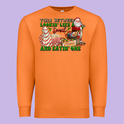 Torn Between Lookin Like A Snack And Eatin One Premium Sweatshirt Designed By Fadigitalartstudio