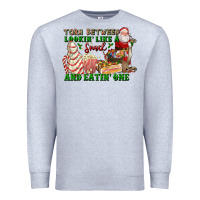 Heather Grey torn between lookin like a snack and eatin one Premium Sweatshirt - FaDigitalArtStudio