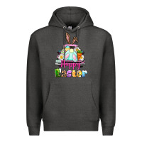 Charcoal Heather Bunny Happy Easter truck Premium Hoodie - CowGirlArtShop