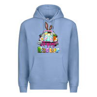 Colony Blue Bunny Happy Easter truck Premium Hoodie - CowGirlArtShop