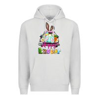 Dove Grey Bunny Happy Easter truck Premium Hoodie - CowGirlArtShop