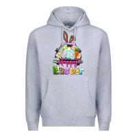 Heather Grey Bunny Happy Easter truck Premium Hoodie - CowGirlArtShop