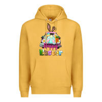 Mustard Bunny Happy Easter truck Premium Hoodie - CowGirlArtShop