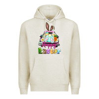 Oatmeal Heather Bunny Happy Easter truck Premium Hoodie - CowGirlArtShop