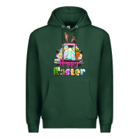 Sports Green Bunny Happy Easter truck Premium Hoodie - CowGirlArtShop