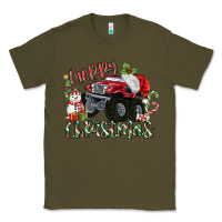 Army Green Merry Christmas Monster Truck Classic Tee - MaliasSmallBusiness