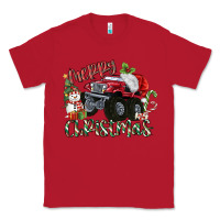 Red Merry Christmas Monster Truck Classic Tee - MaliasSmallBusiness