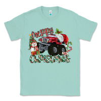 Seafoam Merry Christmas Monster Truck Classic Tee - MaliasSmallBusiness
