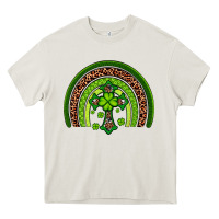Cream Western Shamrock Cross Rainbow Heavy Core Tee - Artiststas