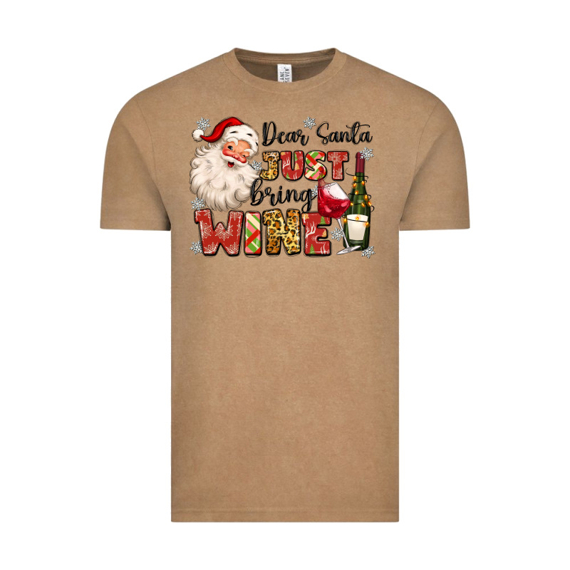 Dear Santa Just Bring Wine Vintage Tee by MaliasSmallBusiness | Teevron