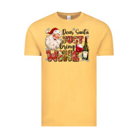 Vintage Mustard dear santa just bring wine Vintage Tee - MaliasSmallBusiness