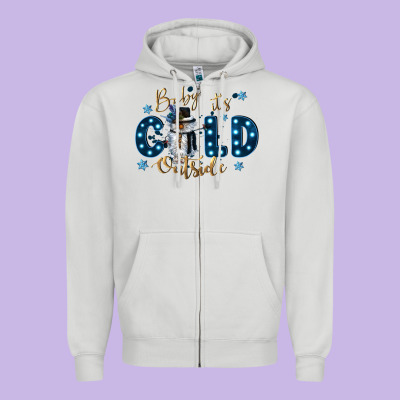 Baby Its Cold Outside Zipper Hoodie Designed By Cowgirlartshop