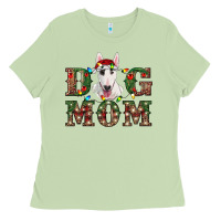 Matcha Christmas Dog Mom Bull Terrier Ladies Tee - RanaPortraitStore