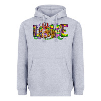 Heather Grey mardi gras love Heavyweight Hoodie - OliviaCreatesArt