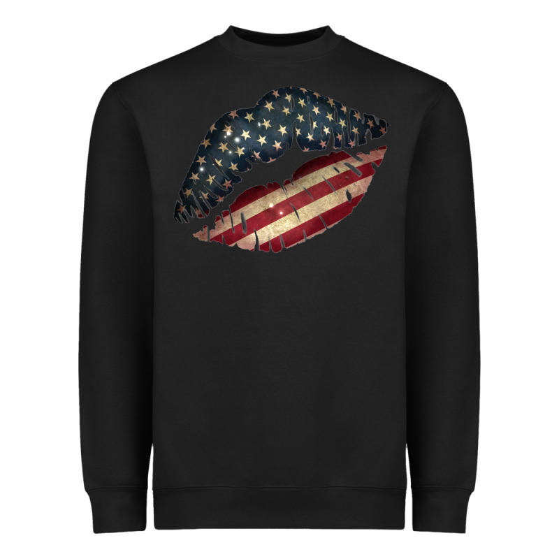 Vintage American Flag Lips Heavyweight Sweatshirt by Bettercallsaul | Teevron