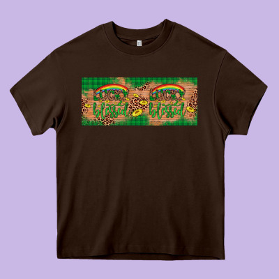 St. Patrick's Day Western  Lucky And Blessed Heavy Core Tee Designed By Artiststas