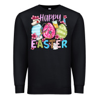 Black Happy Easter eggs Premium Sweatshirt - OliviaCreatesArt