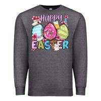 Charcoal Heather Happy Easter eggs Premium Sweatshirt - OliviaCreatesArt
