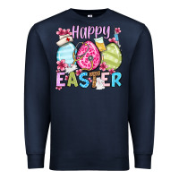 Navy Happy Easter eggs Premium Sweatshirt - OliviaCreatesArt