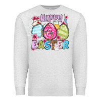 Oatmeal Heather Happy Easter eggs Premium Sweatshirt - OliviaCreatesArt