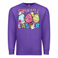 Purple Happy Easter eggs Premium Sweatshirt - OliviaCreatesArt