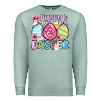 Seafoam Happy Easter eggs Premium Sweatshirt - OliviaCreatesArt