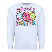 White Happy Easter eggs Premium Sweatshirt - OliviaCreatesArt