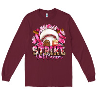 Burgundy strike out cancer baseball Long Sleeve Tee - Artiststas