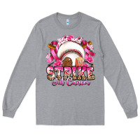 Heather Grey strike out cancer baseball Long Sleeve Tee - Artiststas