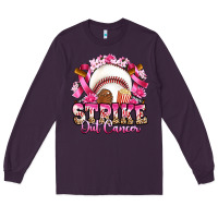 Plum strike out cancer baseball Long Sleeve Tee - Artiststas