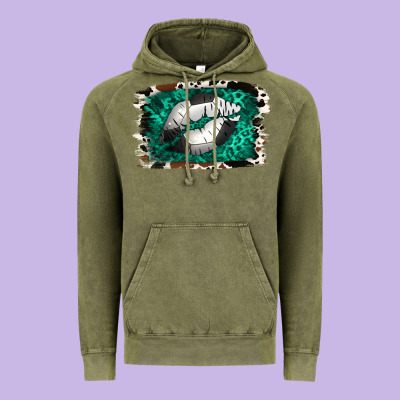 Soccer Lips Vintage Hoodie Designed By Jasminsmagicworld