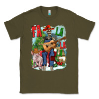 Army Green Fa la la la skeleton farm Classic Tee - NancyCooperArtShop