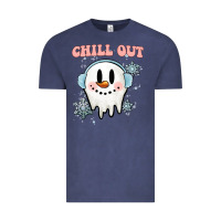 Vintage Denim chill out christmas snowman Vintage Tee - MaliasSmallBusiness