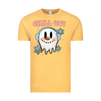 Vintage Mustard chill out christmas snowman Vintage Tee - MaliasSmallBusiness